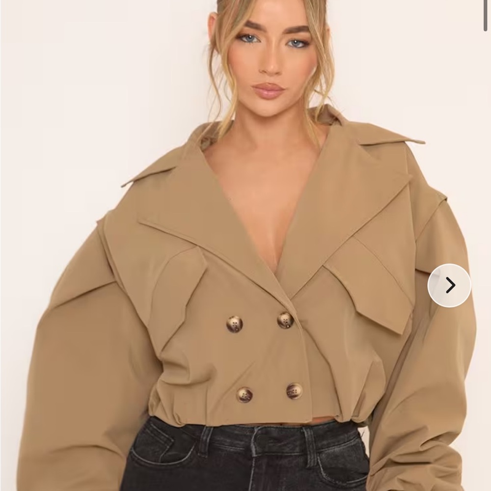 EGO Tan Double-Breasted Trench Coat